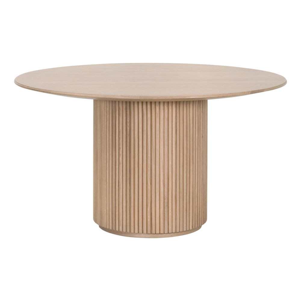 Essentials For Living Belfast 54" Round Dining Table - Elegant Natural Oak Finish, Perfect For Intimate Gatherings & Modern Spaces Natural Oak Solid Oak Wood,Oak Veneer,Mdf,Plywood 5275.Nat-oak