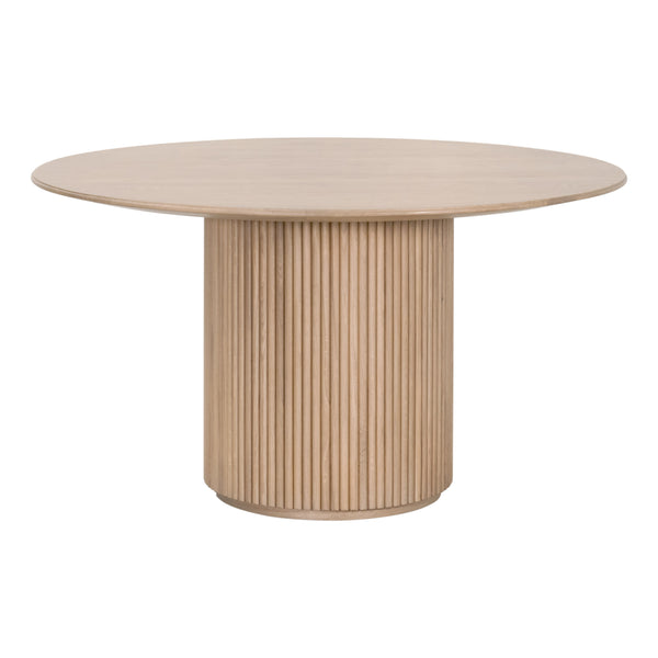 Essentials For Living Belfast 54" Round Dining Table - Elegant Natural Oak Finish, Perfect For Intimate Gatherings & Modern Spaces Natural Oak Solid Oak Wood,Oak Veneer,Mdf,Plywood 5275.Nat-oak