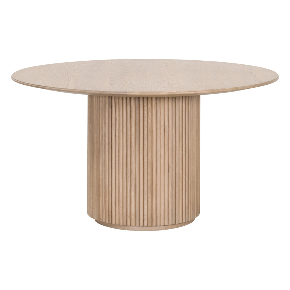 Essentials For Living Belfast 54" Round Dining Table - Elegant Natural Oak Finish, Perfect For Intimate Gatherings & Modern Spaces Natural Oak Solid Oak Wood,Oak Veneer,Mdf,Plywood 5275.Nat-oak