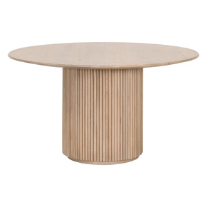 Essentials For Living Belfast 54" Round Dining Table - Elegant Natural Oak Finish, Perfect For Intimate Gatherings & Modern Spaces Natural Oak Solid Oak Wood,Oak Veneer,Mdf,Plywood 5275.Nat-oak