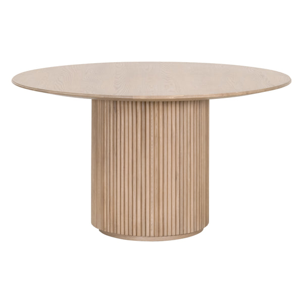 Essentials For Living Belfast 54" Round Dining Table - Elegant Natural Oak Finish, Perfect For Intimate Gatherings & Modern Spaces Natural Oak Solid Oak Wood,Oak Veneer,Mdf,Plywood 5275.Nat-oak