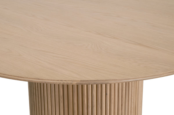 Essentials For Living Belfast 54" Round Dining Table - Elegant Natural Oak Finish, Perfect For Intimate Gatherings & Modern Spaces Natural Oak Solid Oak Wood,Oak Veneer,Mdf,Plywood 5275.Nat-oak