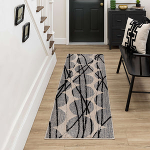 Karastan Rugs Rendition by Stacy Garcia Home Belizo Machine Woven Triexta Area Rug Obsidian 2' 4" x 7' 10"