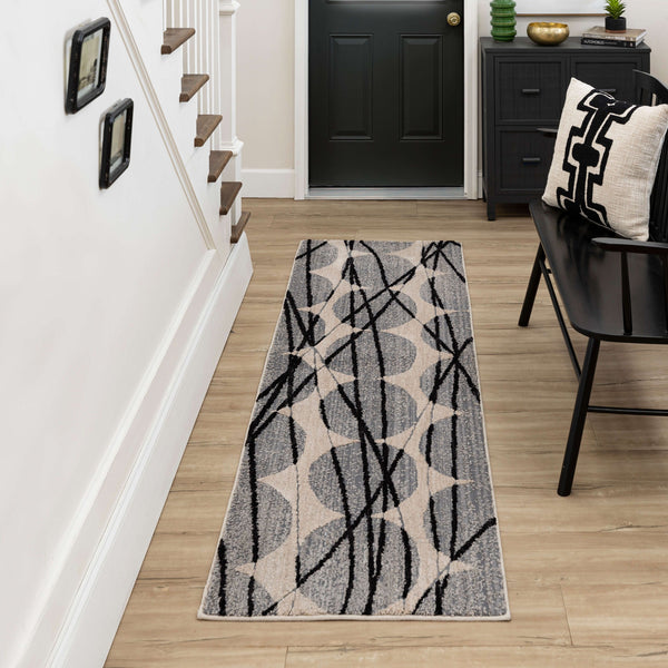 Karastan Rugs Rendition by Stacy Garcia Home Belizo Machine Woven Triexta Area Rug Obsidian 2' 4" x 7' 10"