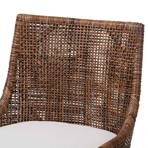 Bali & Pari Bella Handwoven Rattan Swivel Barstool with Cushion and Footrest