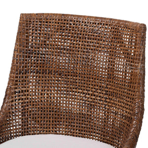 Bali & Pari Bella Handwoven Rattan Swivel Counterstool with Cushion for Kitchen Islands