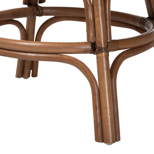 Bali & Pari Bella Handwoven Rattan Swivel Counterstool with Cushion for Kitchen Islands