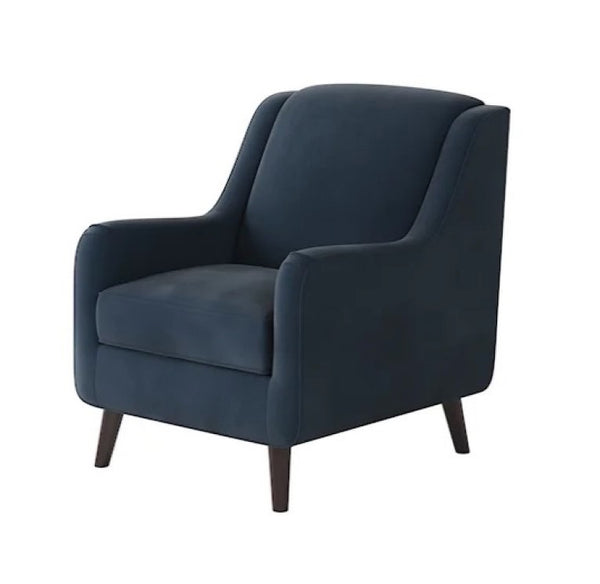 Fusion Bella Midnight Accent Chair – Elegant Design With Sloped Arms, Durable Fabric & Coffee Finish Legs Blue W ,100% Polyester 240-c Bella Midnight Accent Chair