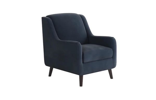 Fusion Bella Midnight Accent Chair – Elegant Design With Sloped Arms, Durable Fabric & Coffee Finish Legs Blue W ,100% Polyester 240-c Bella Midnight Accent Chair