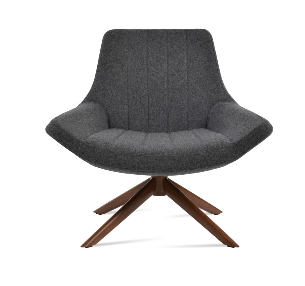 Soho Concept Bottega Sword Lounge Chair Swivel In Luxurious Fabrics - Modern Design With 10-year Warranty! Walnut,Dark Grey  Soho-concept-dining-chair-12880