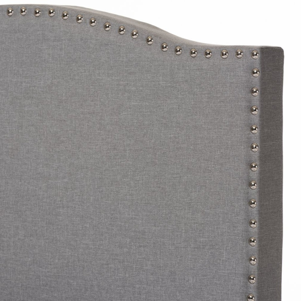Baxton Studio Baxton Studio Benjamin Twin Size Upholstered Bed - Modern Grey Fabric with Arched Headboard Design Benjamin-Twin-Grey