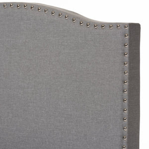 Baxton Studio Baxton Studio Benjamin Twin Size Upholstered Bed - Modern Grey Fabric with Arched Headboard Design Benjamin-Twin-Grey