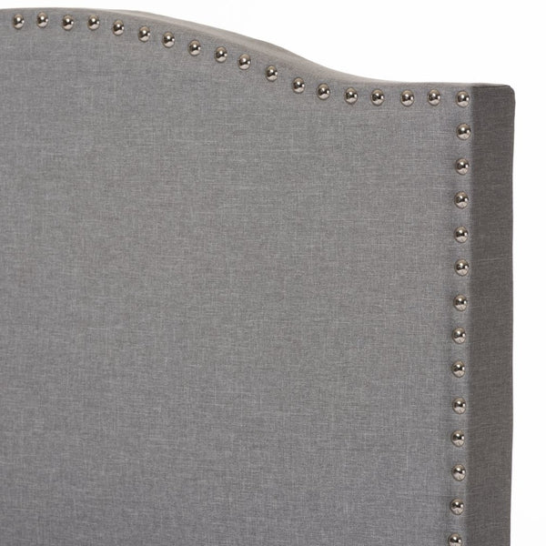 Baxton Studio Baxton Studio Benjamin Twin Size Upholstered Bed - Modern Grey Fabric with Arched Headboard Design Benjamin-Twin-Grey