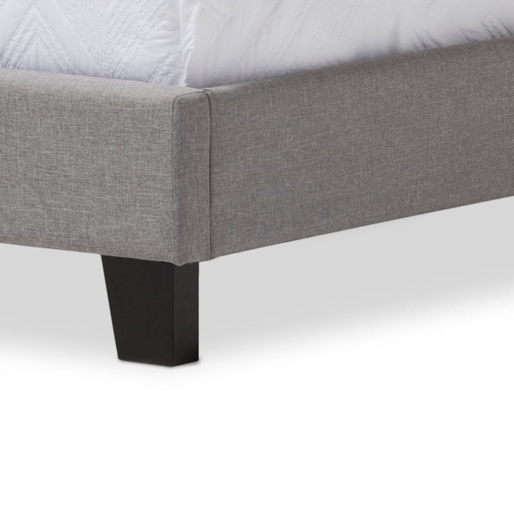 Baxton Studio Baxton Studio Benjamin Twin Size Upholstered Bed - Modern Grey Fabric with Arched Headboard Design Benjamin-Twin-Grey