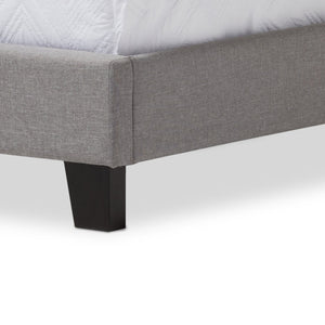 Baxton Studio Baxton Studio Benjamin Twin Size Upholstered Bed - Modern Grey Fabric with Arched Headboard Design Benjamin-Twin-Grey
