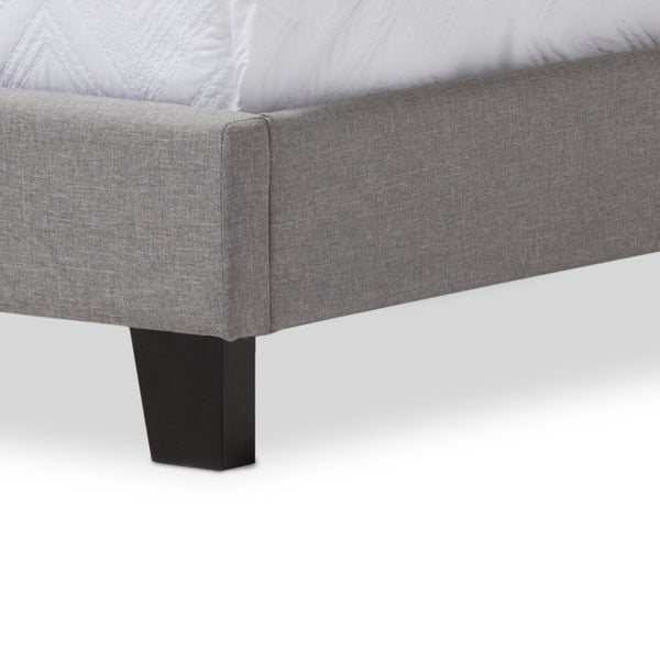 Baxton Studio Baxton Studio Benjamin Twin Size Upholstered Bed - Modern Grey Fabric with Arched Headboard Design Benjamin-Twin-Grey