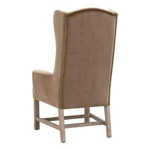 Essentials For Living Bennett Arm Chair: Elegant Velvet Upholstered Accent Chair With Wingback Design & Solid Oak Legs Caramel Velvet,Natural Gray Oak Solid Oak Wood 7107up.Car/Ng