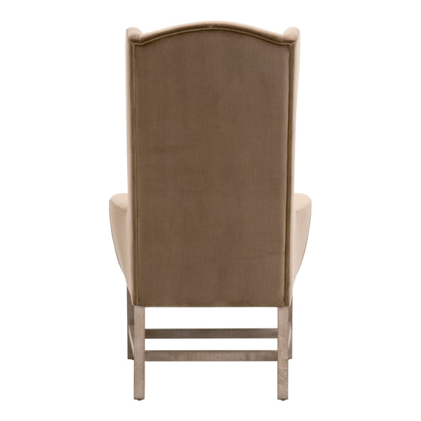 Essentials For Living Bennett Arm Chair: Elegant Velvet Upholstered Accent Chair With Wingback Design & Solid Oak Legs Caramel Velvet,Natural Gray Oak Solid Oak Wood 7107up.Car/Ng