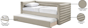 Beverly Beige Vegan Leather Twin Daybed BeverlyBeige-T Meridian Furniture