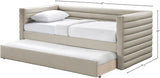 Beverly Beige Vegan Leather Twin Daybed BeverlyBeige-T Meridian Furniture