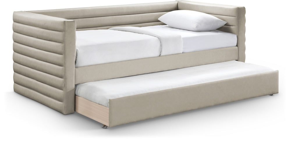 Beverly Beige Vegan Leather Twin Daybed BeverlyBeige-T Meridian Furniture