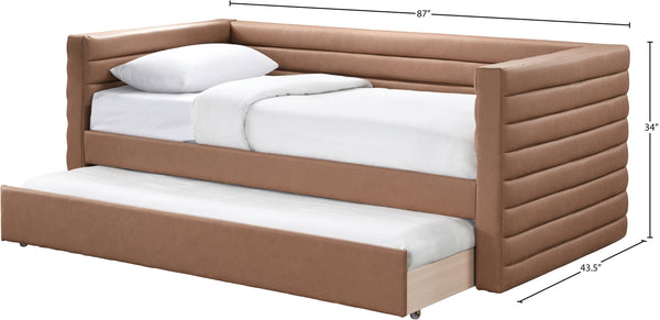 Beverly Cognac Vegan Leather Twin Daybed BeverlyCognac-T Meridian Furniture