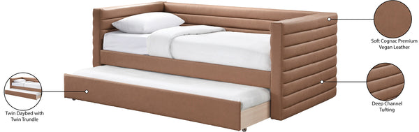 Beverly Cognac Vegan Leather Twin Daybed BeverlyCognac-T Meridian Furniture