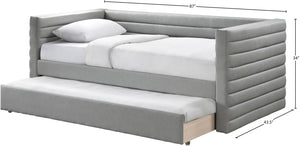 Beverly Grey Vegan Leather Twin Daybed BeverlyGrey-T Meridian Furniture