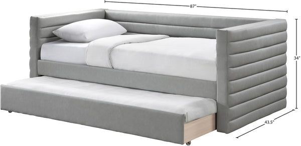Beverly Grey Vegan Leather Twin Daybed BeverlyGrey-T Meridian Furniture