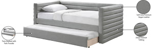 Beverly Grey Vegan Leather Twin Daybed BeverlyGrey-T Meridian Furniture