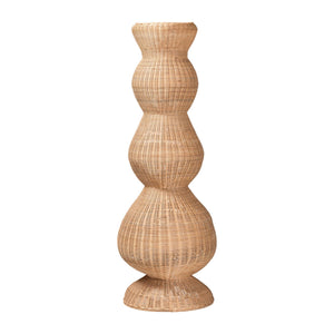Bali & Pari Blanche Handcrafted Rattan Floor Lamp Bohemian Sculptural Woven Ambient Light