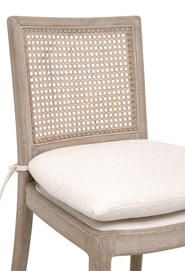 Essentials For Living Blume Counter Stool - Stylish Natural Gray Oak Frame With Removable Cream Cushion For Comfort & Durability Performance Textured Cream Linen,Natural Gray Oak,Cane Solid Oak Wood,Cane 6663cs.Txcrm/Ng