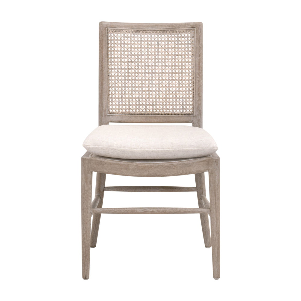 Essentials For Living Blume Dining Chair Set Of 2 – Stylish Gray Oak Frame With Cream Linen Cushions For Modern Homes Performance Textured Cream Linen,Natural Gray Oak,Cane Solid Oak Wood,Cane 6663.Txcrm/Ng