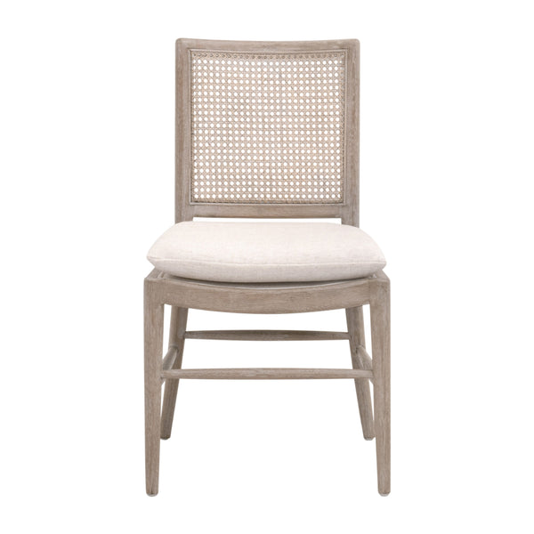 Essentials For Living Blume Dining Chair Set Of 2 – Stylish Gray Oak Frame With Cream Linen Cushions For Modern Homes Performance Textured Cream Linen,Natural Gray Oak,Cane Solid Oak Wood,Cane 6663.Txcrm/Ng