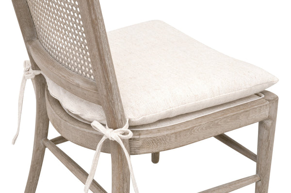 Essentials For Living Blume Dining Chair Set Of 2 – Stylish Gray Oak Frame With Cream Linen Cushions For Modern Homes Performance Textured Cream Linen,Natural Gray Oak,Cane Solid Oak Wood,Cane 6663.Txcrm/Ng