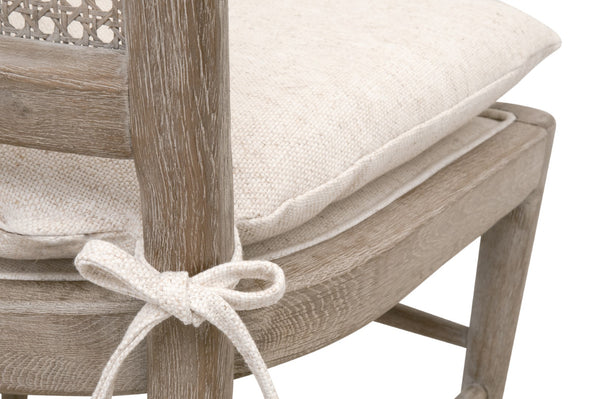 Essentials For Living Blume Dining Chair Set Of 2 – Stylish Gray Oak Frame With Cream Linen Cushions For Modern Homes Performance Textured Cream Linen,Natural Gray Oak,Cane Solid Oak Wood,Cane 6663.Txcrm/Ng