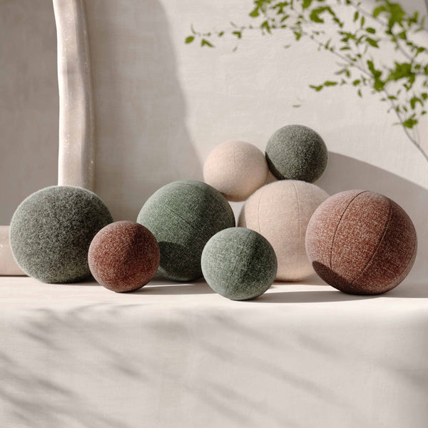 TOV Furniture Boba Long Mohair Ball Pillow - Plush Decorative Accent for Cozy Living Spaces and Modern Decor Rose/Tan / Large TOV-C69272