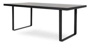 Soho Concept Bosphorus Dining Table Large - Premium Walnut/Wenge Oak/White Lacquer, Stylish Steel Base, 94.5” W Black  Soho-concept-dining-chair-13636