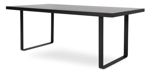 Soho Concept Bosphorus Dining Table Large - Premium Walnut/Wenge Oak/White Lacquer, Stylish Steel Base, 94.5” W Black  Soho-concept-dining-chair-13636