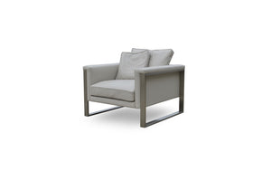 Soho Concept Soho Flat Lounge Armchair - Modern Chrome Base, Stylish Upholstered Seating For Any Room, 300 Lbs Capacity Bone  Soho-concept-dining-chair-13360