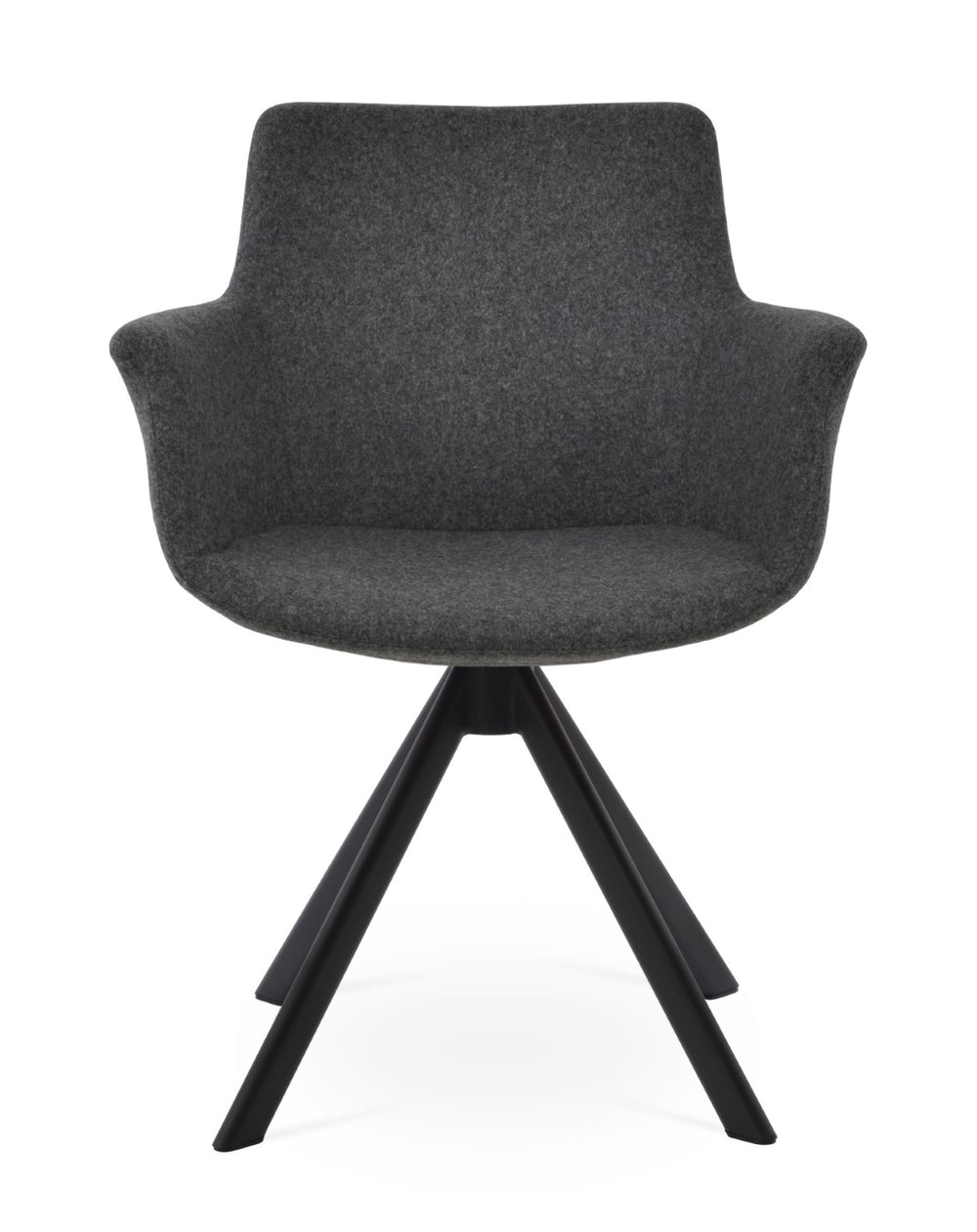 Soho Concept Bottega Sword Lounge Chair Swivel - Stylish Comfort In Wool & Boucle Fabrics, 10-year Guarantee! Black,Dark Grey  Soho-concept-dining-chair-01596
