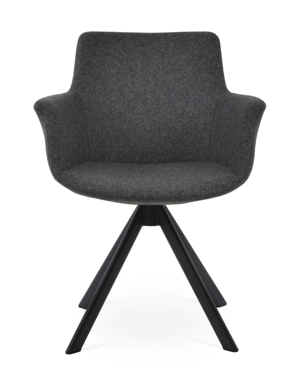 Soho Concept Bottega Sword Lounge Chair Swivel - Stylish Comfort In Wool & Boucle Fabrics, 10-year Guarantee! Black,Dark Grey  Soho-concept-dining-chair-01596