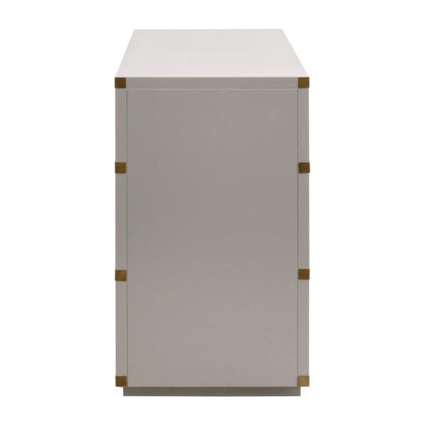 Bradley 7-Drawer Double Dresser Dove Gray, Brushed Gold 6132.DGR/BGLD Essentials for Living