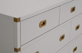 Bradley 7-Drawer Double Dresser Dove Gray, Brushed Gold 6132.DGR/BGLD Essentials for Living