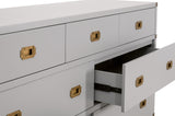 Bradley 7-Drawer Double Dresser Dove Gray, Brushed Gold 6132.DGR/BGLD Essentials for Living