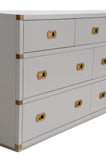 Bradley 7-Drawer Double Dresser Dove Gray, Brushed Gold 6132.DGR/BGLD Essentials for Living