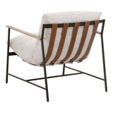 Essentials for Living Brando Club Chair Howell Natural, Chestnut Top Grain Leather, Natural Gray Oak, Black Iron