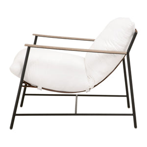 Essentials For Living Brando Club Chair - Minimalist Design With Black Iron Base And Chestnut Brown Leather Straps, Stylish Comfort Natural Gray Oak,Black Iron Solid Oak Wood,Iron 6659.Lpprl/Ng