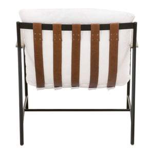 Essentials For Living Brando Club Chair - Minimalist Design With Black Iron Base And Chestnut Brown Leather Straps, Stylish Comfort Natural Gray Oak,Black Iron Solid Oak Wood,Iron 6659.Lpprl/Ng