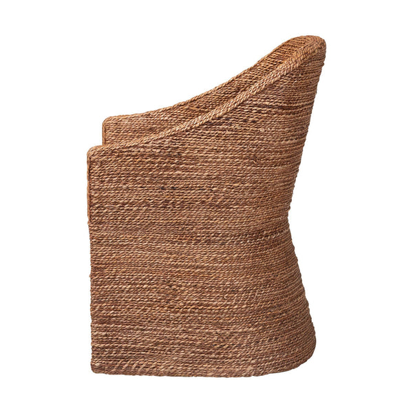 Bali & Pari Brenton Handwoven Seagrass Dining Chair with Mango Wood Frame for Bohemian Interiors